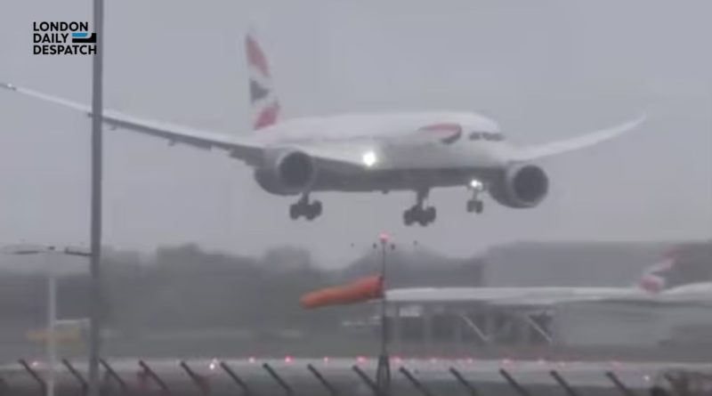 Strong Winds at London’s Heathrow Airport